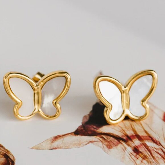 Jade Butterfly Earrings/NWT - Picture 1 of 5